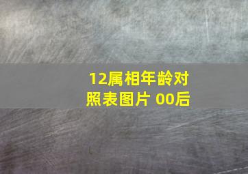 12属相年龄对照表图片 00后